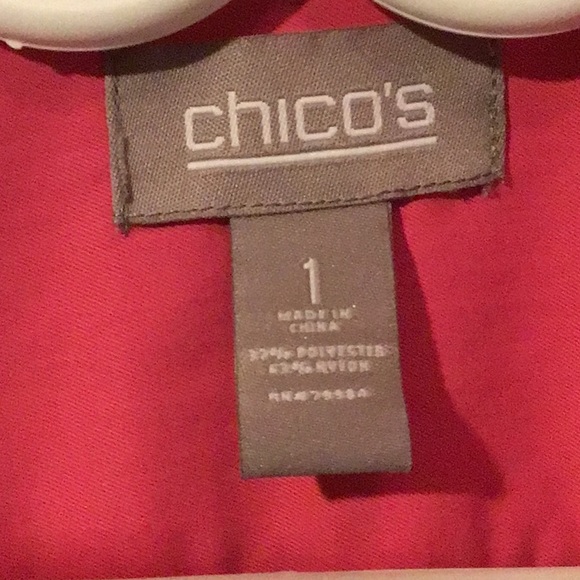 Chicos size 1 hot pink faux denim Jacket - Picture 2 of 3